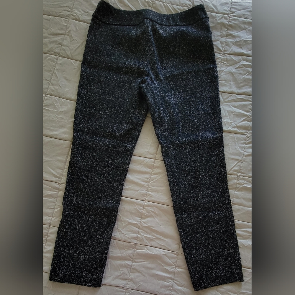 Dana Buchman Pull-on Dress Pants, Black w/White Spots, Women's Large
